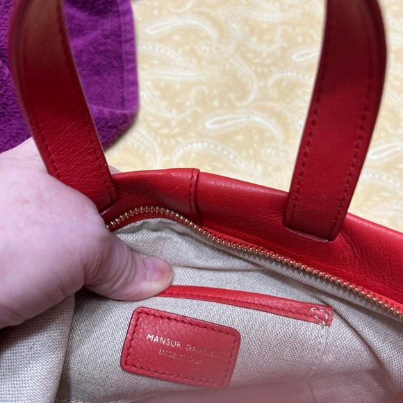 Mansur Gavriel Red Pebbled Leather Tote - Picture 10 of 10